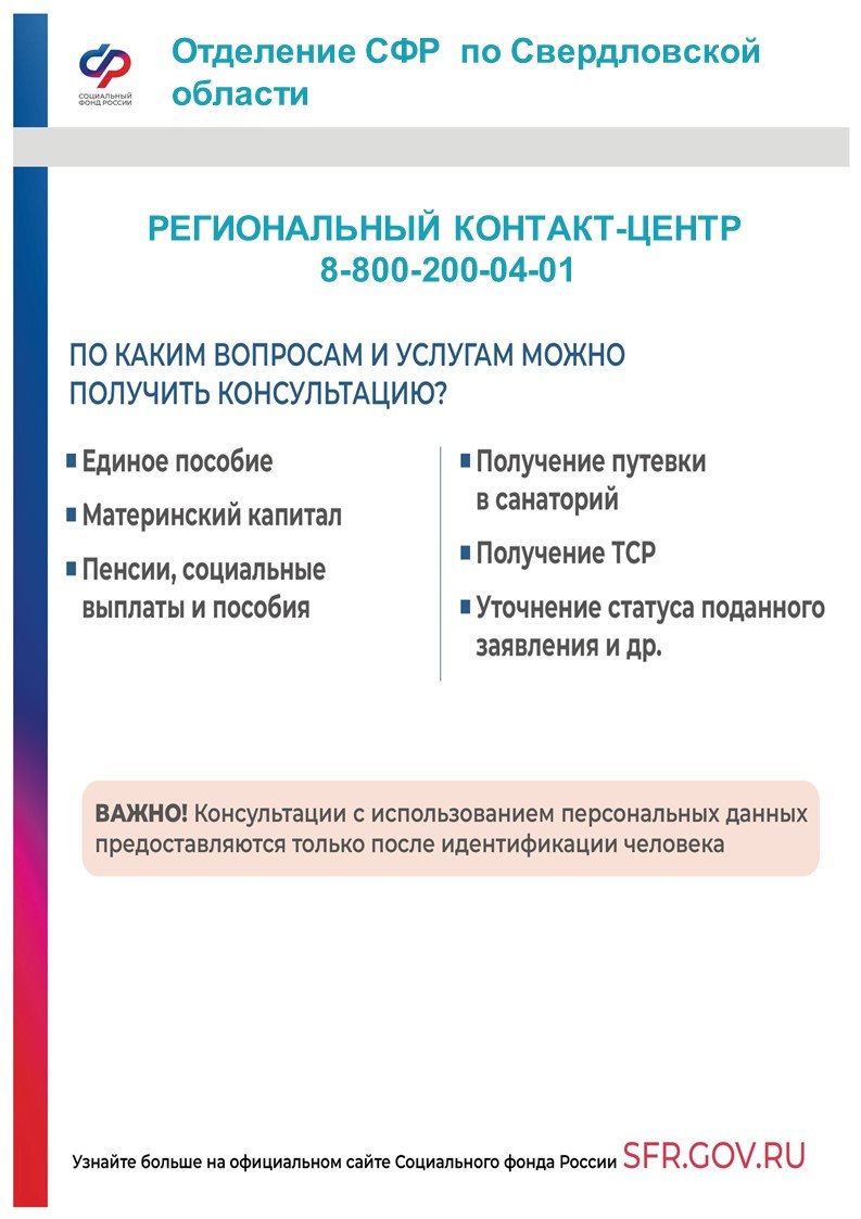 СФР по Свердловской области информирует :: Новости :: Управление социальной  политики № 5 по городу Первоуральску и по городу Ревде и по Шалинскому  району